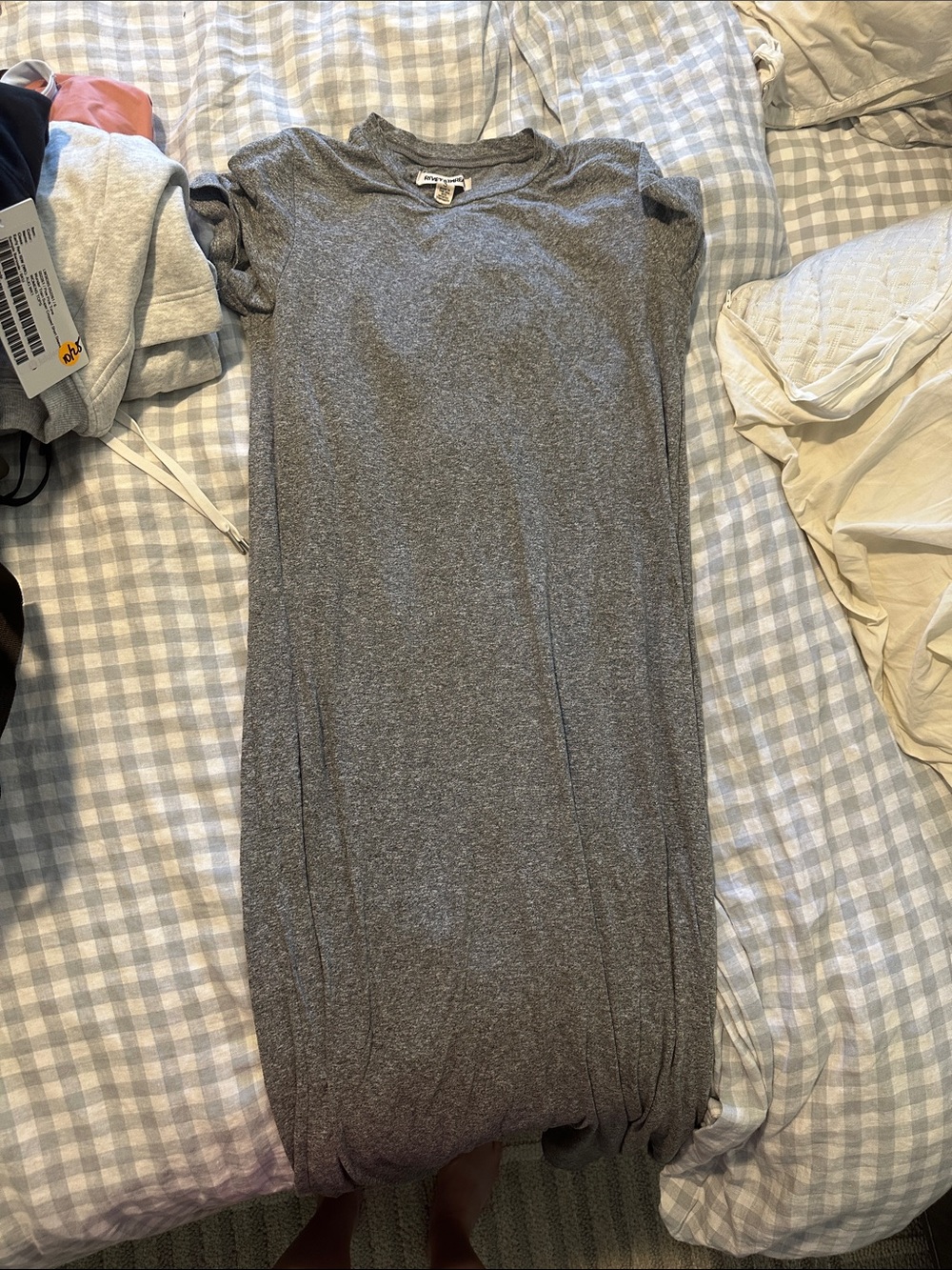Madewell rivet and thread Soft Gray Maxi Dress